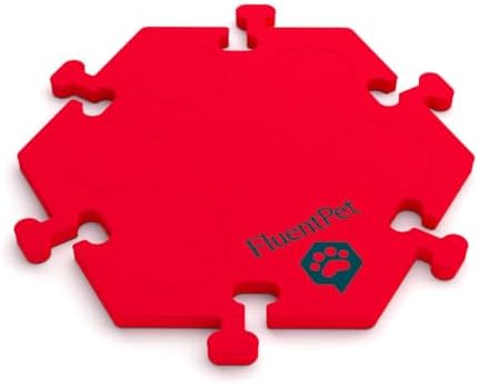 FluentPet Compact HexTile | Accessory Dog and Cat Button Learning Kits | Can Hold Up to 6 Sound Buttons | Soft, Durable, and Non-Slip | Gift for Pet Lovers | Comes in 12 Colors (Red)