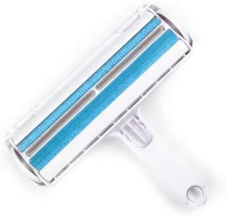 Pet Hair Remover Tool for Dog or Cat on Carpet Couch Furniture Clothes Car (Light Blue), Compact Reusable Lint Roller w/Upgraded Handle for Comfort and Durability