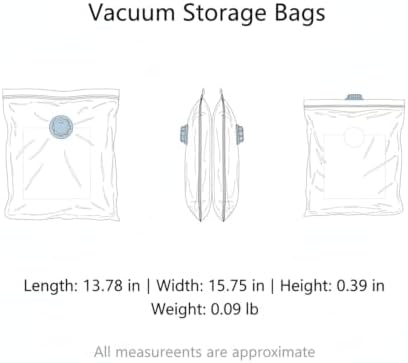 Vacuum Storage Bags with Hand Pump, Space Saver Compression Bags for Clothes and Bedding, Travel and Closet Organization (1 PC)