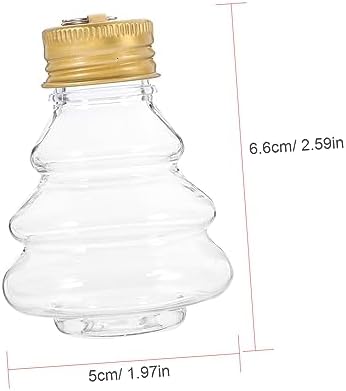 10pcs Christmas Tree Shaped Drink Containers Refillable Beverage Storage Jars with Cap Festive Decorations for Candy Juice and Holiday Parties