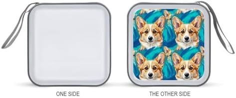 Hard Plastic Protective CD Case Corgi, 40-Disc Capacity Storage Binder with Zipper, Portable Organizer for Home Office