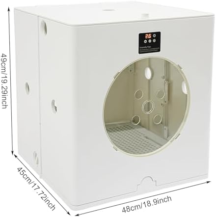 Foldable Pet Dryer Box 88L/79.9Qt Capacity, 800W Low-Noise Pet Dryer for Dogs & Cats, Adjustable Temperature(95-131°F), Time(5-90mins) and Speed Automatic Pet Dryer Box for Households, Pet Shops