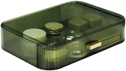 Stackable Cosmetics Organizer Drawers, Bathroom Vanity Makeup Organizers and Storage, Ideal for Desk and Dresser Countertops, Great for Palette, Skincare, Lipsticks, Nail Care. Green
