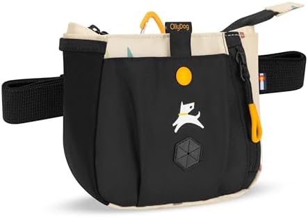 OllyDog Backcountry Day Bag | Dog Training Treat Pouch | Eco-Friendly Recycled Fabric Fanny Pack with Zipper Closure, Built-in Poop Bag Dispenser & Adjustable Waist Belt (Terrazzo)