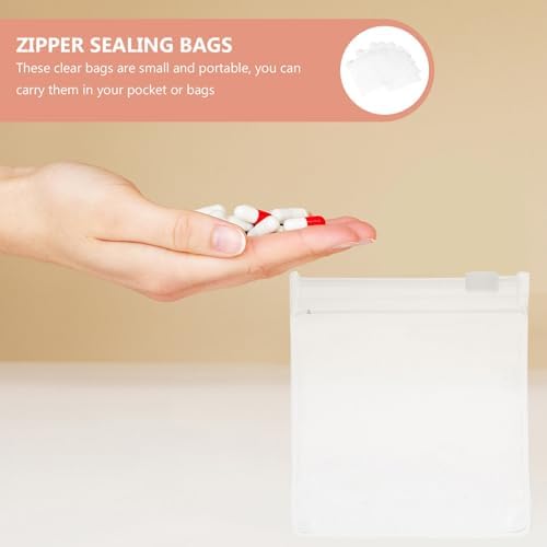 DOITOOL 24pcs Mini Eva Resealable Pills Bags Small Travel Medicine Pouches Sealing Storage for Daily Medication and Pet Pills