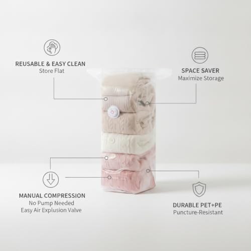 3D Cubic Profile Space Saver Bags, Manual Compression Storage for Travel and Closet Organization, Durable PET PE Material (1 PC)