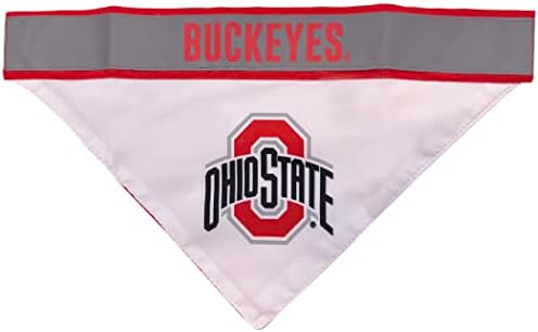 Pets First NCAA Ohio State Buckeyes TIE Bandana, Small/Medium. Dog Football Reflective Bandana Scarf Bib for Pet, Cat, or Dog. The Ultimate Game-Day, Party Bandana