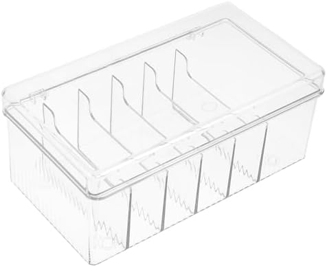 TOYANDONA Cable Management Box with Lid for Phone Charger and Paper Clips, Multi-grid Pet Desk Cord Organizer Storage Case for Office and Home Use