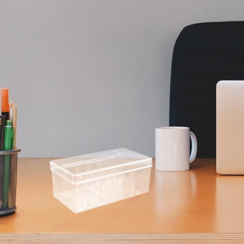 Cable Storage Organizer Box with Lid, Multi-grid Compartment Design for Cord Organization and Charger Storage, Pet Material USB Cable Holder for Home and Office Use