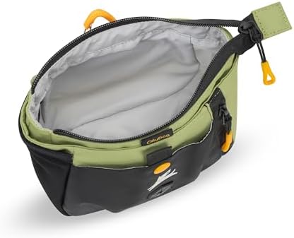 OllyDog Backcountry Day Bag | Dog Training Treat Pouch | Eco-Friendly Recycled Fabric Fanny Pack with Zipper Closure, Built-in Poop Bag Dispenser & Adjustable Waist Belt (Palm)