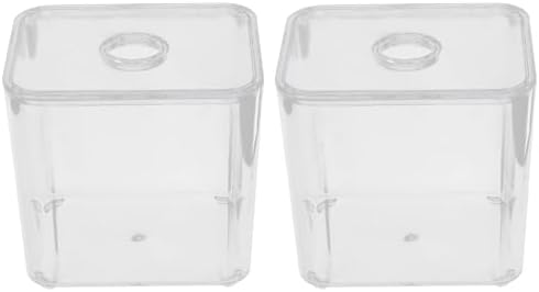 2pcs Cotton Swab Holder and Cotton Pad Container with Stackable Flat Lid Design, Portable Pet Makeup Organizer for Home and Kitchen, Convenient to Use and Wide Application