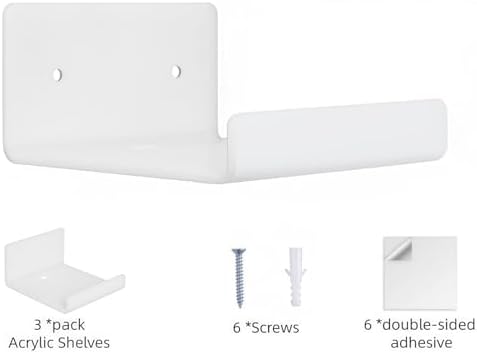 Pack of 3 Wall Mount Shelves for Security Cameras Remote Controls Modern Organization Living Room Bathroom Storage Solut