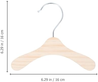 10pcs Wooden Dog Clothes Hanger 16cm Stainless Pet Clothing Organizer | Silver Finish, Simple Style Design, for Pet Owners, Keeps Garments Arranged Neatly in Closets and Racks