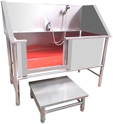Dog Grooming Tub, Professional Stainless Steel Pet Bathing Station with Faucet - Heavy Duty Dog Washing Sink for Dogs and Cats, Ideal Grooming Bathtub for Home,Silver-48x,47in/120cm