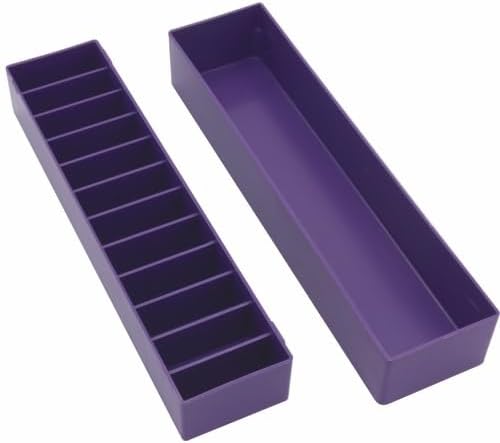 Laube Mini Blade Case for Pet Grooming Clipper Blades - Organizer Fits 12 Blades - Compact Size (9.25" x 2.25" x 2.25") - Detachable Snap On Lid - Impact Resistant Plastic - Made in The USA - Purple