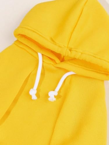 QWINEE Basic Dog Hoodie Sweatshirt Puppy Sweater Warm Cat Costumes Pet Clothes for Chihuahua Puppy Kitten Small Medium Dogs Yellow Large