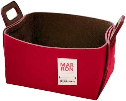 Collapsible Felt REDCHOCO Storage Bin Medium 11"x7.1"x7.1" – Foldable Basket with Handles for Closet, Storage, Laundry Room Organization, Decorative Storage Bins for Shelves, Cube Storage