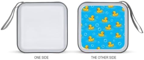 CD Case Holder with 40 Capacity, Rubber Ducks Disc Organizer Binder | Portable DVD Case, Cute Yellow Rubber Ducks, Sturdy Zipper, Carry Handle, Hard Plastic Car Accessories