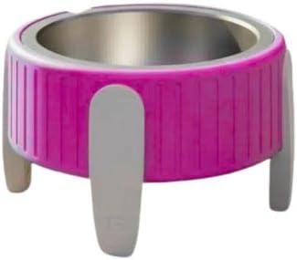 Pet Station Elevated Dog Bowl Stand for 6.8 in. Bowls - 3D Printed Dog Feeder - Adjustable Height Legs and Magnetic Fridge Mount Feeding Station - Made in USA (Pink, Bowl + Full Combo)