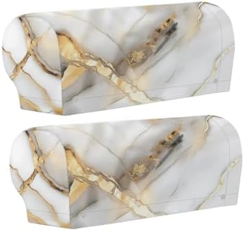 Grey Marble Sofa Arm Covers for Couch Soft Stretch Armrest Covers Furniture Protector Armchair Slipcovers for Recliner Home Decoration