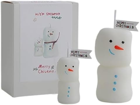 Snowman Christmas 2Pcs Soybean Wax Blend Long Time Fragrances Home Decoration Storage Friendly Snowman Holiday Set