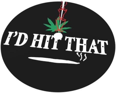 Christmas Tree Skirt, Soft Polyester Xmas Tree Skirts with Ribbon Ties, Rustic Farmhouse Holiday Party Decorations I 'D Hit that Marijuana 36"