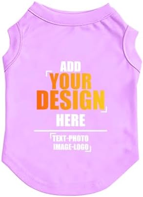 Custom Dog Shirt,Personalized Pet Vest Apparel with Name Text Photo Image,Lightweight Breathable PuppysKitten Variousize,Purple
