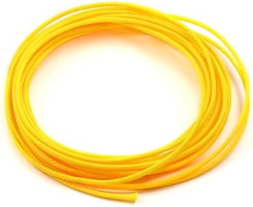 Othmro 5m/16.4ft PET Expandable Braid Cable Sleeving Flexible Wire Mesh Sleeve Yellow,for Power Cord Audio Video Cables Protecting from Pets Chewing