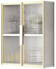 2/3 Tier Wall-Mounted Bathroom Cabinet with Door Glass ，Wall-Mounted Metal Makeup Organizer，Medicine Cabinet ，for Bedroom，Kitchen，Bathroom，Over The Toilet(B,Double Door 60cm/23.6in)