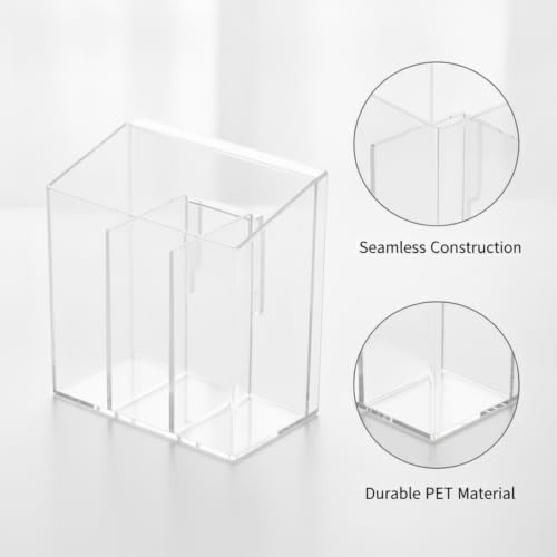 Quick-Access Clear PET Storage Box with Dividers, Easy-to-Clean Organizer for Bathroom Drawers and Vanities (1 Piece)