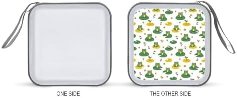 DVD Storage Binder for 40 Discs Cute Frogs, Hard Shell Protective Wallet with Handle, Portable CD Organizer for Car Travel