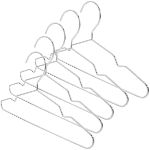 Mikinona 10pcs Steel Pet Clothing Hangers for Dog and Cat Apparel, Space-Saving Design with Sleek Silver Finish, Versatile Usage for Homes and Pet Shops, Small Size Coat Rack