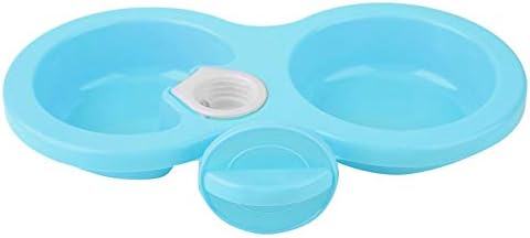 Zerodis Puppy Double Bowl, Bite-Resistant, Non-Toxic, Stainless Steel Dog Feeder, Hanging Design, Blue