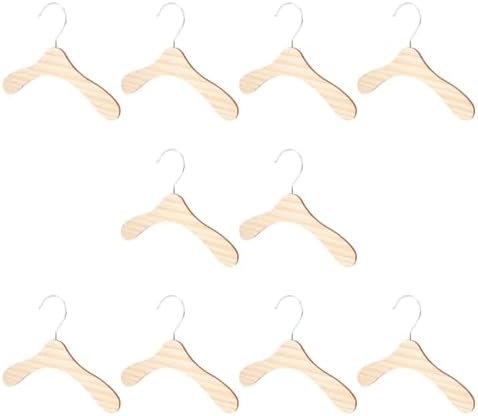 10pcs Small Wooden Pet Hangers 8.66inch Wear-Resistant Dog and Cat Clothes Hangers Portable Closet Organizers for Supplies