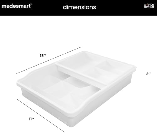 madesmart Classic Junk Drawer Organizer, White