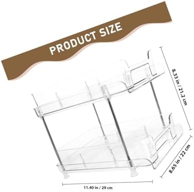 Didiseaon Bathroom Vanity Organizer Countertop with Slide-out Pull Drawer, Made of Pet and Stainless Steel, Desktop Placement Storage Rack for Bathroom and Kitchen Supplies