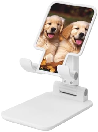 360 Rotating Cell Phone Stand, Fully Adjustable Foldable Desktop Phone Holder Cradle Dock, Golden Retriever dogs puppies pets Mobile Phone Kickstand for Desk, Office, Tablet Stand, Thick Case Friendly