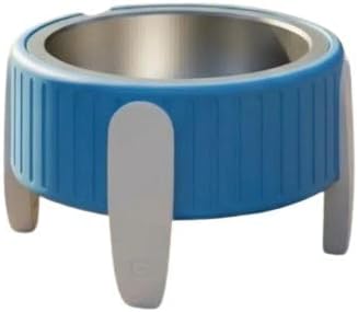 Pet Station Elevated Dog Bowl Stand for 6.8 in. Bowls - 3D Printed Dog Feeder - Adjustable Height Legs and Magnetic Fridge Mount Feeding Station - Made in USA (Blue, Bowl + Full Combo)