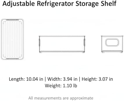 Adjustable Fridge Organizer Shelf, Clear PET Plastic Vertical Divider for Refrigerator Doors & Drawers, Space Saving Storage Rack (1 Pack)