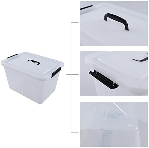 Farmoon 20 Quart Clear Latching Storage Bin, 4 Packs Lidded Storage Boxes