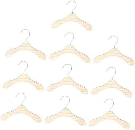 VICASKY 10Pcs Wooden Pet Hangers Wear Resistant Dog Clothes Hangers with Rotation for Cats and Dogs Lightweight Clothes Organizer for Home Use