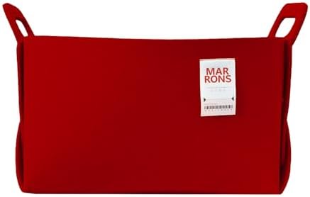 Collapsible Felt RED Storage Bin Large 14.6"x9.4"x9.4" – Foldable Basket with Handles for Closet, Laundry Room Organization, Storage, Decorative Storage Bins for Shelves, Nursery Storage