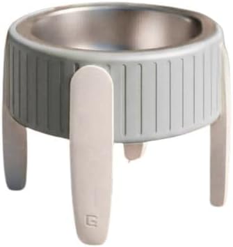 Pet Station Elevated Dog Bowl Stand for 6.8 in. Bowls - 3D Printed Dog Feeder - Adjustable Height Legs and Magnetic Fridge Mount Feeding Station - Made in USA (White, Bowl + Full Combo)