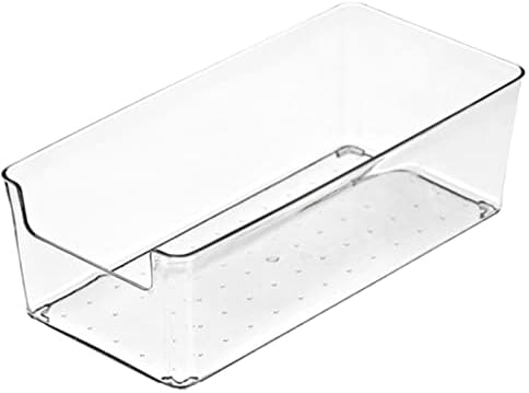 VALINK Clear Plastic Drawer Organizer, Desk Drawer Dividers Refrigerator Organizer Bins Clear Organizing Bins Plastic Storage Small Box, Makeup Organizer Drawers Storage Small Long Box