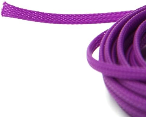Jutagoss PET Expandable Braided Cable Sleeve, 16.4ft - 3/16 inch Purple Cable Management Sleeve, Wire Loom Tube Cord Protector for USB Cable, Power Cord, Audio Video and More, 1Pc