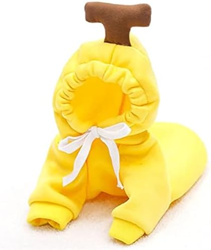 Pet Dog Shaped Hoodie, Yellow Banana, M | Autumn and Winter Warm Small Large Dog Method Dou Cat Clothes For French Bulldog Chihuahua Pug Boston Terrier Dachshund