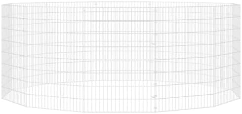 Galvanized Iron Animal Enclosure 12-Panel DIY Exercise Playpen for Small Pets 21.3x31.5 Inch