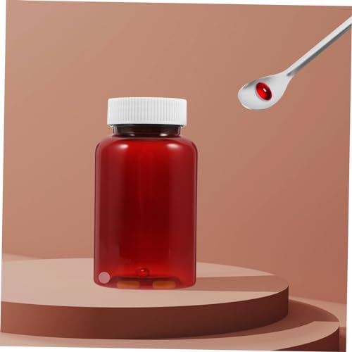 Healifty 12 pcs Amber Plastic Medicine Containers with Sealing Caps Leak Empty Pill Storage Bottles Pet Material Portable Pill Organizer for Travel and Daily Use