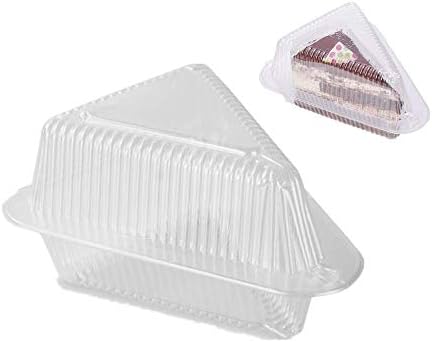 100 Pcs Cake Slice Container Cheesecake Cake Slice Container,transparent | Transparent Plastic Cakes Box Holder