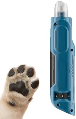 PAPIFFEED 6 Speed Pet Nail Grinder with Dual LED Lights, Rechargeable Dog Nail Trimmer with Dust Proof Cover, Type-C Charging Powerful Torque Pet Nail Clipper for Small Medium Large Dogs Cats(Blue)